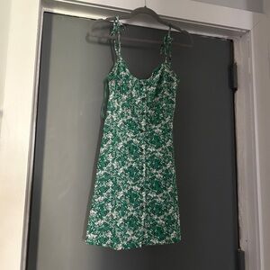 Top shop green and white dress